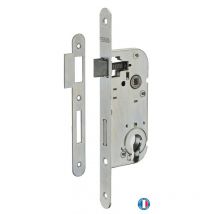 Boitier de serrure encastrable à cylindre pour porte d'entrée, axe 40mm, bouts ronds, cylindre 30x30mm, zingué