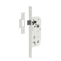 Serrure encastrable pour porte intérieure, axe 40mm, bouts carrés, blanc