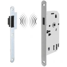 Thirard - Serrure magnétique encastrable pour porte intérieure, axe 50mm, bouts ronds, fer satiné
