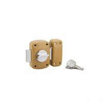 Verrou corvette, bouton cylindre 40 mm, epoxy or, 3 clés