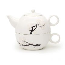 Kikkerland - Théière et tasse Cerisier Morph Blanc - Blanc