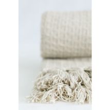 Emma Barclay - Throw Blanket Sofa Bed Throwover 100% Cotton Recycled Honeycomb Ivory 50x60'