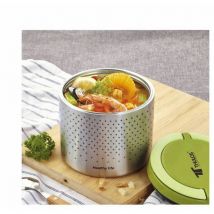 Thulos Lunchbox aus Edelstahl – 1,0 L – Vakuumisolierung – Ø 133 mm x 125 mm – Hält Speisen bis zu 8 Stunden warm