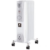 Thulos - TH-RAC702 Heizkörper of Öl 1500W 7 Elemente 3 Stufen of Temperatur mit Rädern