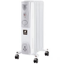 Thulos - TH-RAC702 Radiateur of Oil 1500W 7 Elements 3 Niveaux of Temperature with Wheels