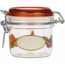 Thun - Barattolo Ermetico in Vetro con Girasole e Farfalla - Giallo - Arredo Casa, Cucina - Idea Regalo - Linea Country - Vetro - 200 ml h 8,9 cm 8
