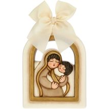Thun - Formella Con Madonna E Bambin Gesù - Decorazioni Natale Casa - Formato Medio - Ceramica - 9 X 1,8 X 14,5 H Cm