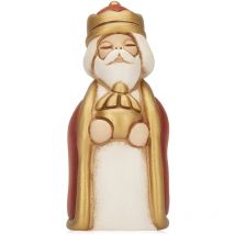 Thun - Re Magio Baldassarre con Incenso - Versione Rossa - Statuine Presepe Classico - Ceramica - i Classici