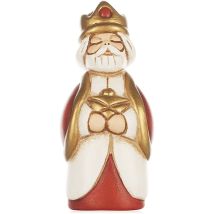 Re Magio Gaspare Con Mirra - Versione Rossa - Statuine Presepe Classico - Ceramica - I Classici - Thun