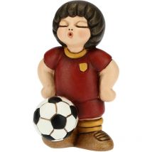 Thun - Soprammobile Bimbo Calciatore Giallo-Rosso - Accessori Cameretta e Bomboniere - Linea Bomboniera - Formato Piccolo - Ceramica - 4,5 x 4,5 x 7