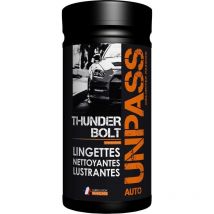 80 lingettes nettoyantes pour auto et moto + microfibre en etui/fourreau - 900507 - Unpass