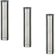 Lot de 3 TI1000 Conduit simple paroi pour bois fioul longueur 100 cm Ø110
