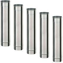 Lot de 5 TI1000 Conduit simple paroi pour bois fioul longueur 100 cm Ø175