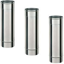 Monmobilierdesign - Lot de 3 TI500 Conduit simple paroi pour bois fioul longueur 50 cm Ø150
