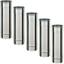 Lot de 5 TI500 Conduit simple paroi pour bois fioul longueur 50 cm Ø100