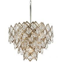 Tiara Suspension 7 Lumières Vienne Bronze, Cristal