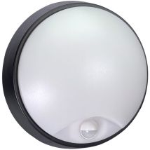 Vela Hublot led Rond Noir 12W 1080lm avec Détecteur de Mouvement et Couleurs de Lumière Réglables IP54 - Tibelec