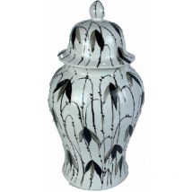 Tibor de la Marca, Color Blanco y Negro, de Porcelana (22 x 22 x 42 centímetros) - Dkd Home Decor