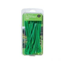 Garland - Tie 18cm Green Plastic Durable Adjustable Pack Of Thirty