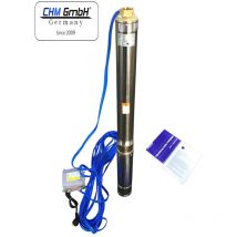 Pompe de puits profond 3 pouces 750 watts 3780 l/h 8,4 bars 50m de câble