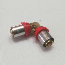 Raccordo curvo gomito doppio 20 x 20 a pressare per tubo multistrato