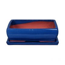 Herstera Garden - Tiesto bonsais Kofun rectangular azul + Plato