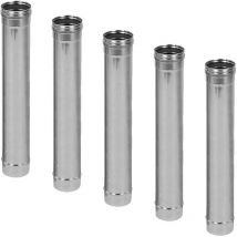 Lot de 5 TIG1000 Conduit simple paroi étanche polycombustible longueur 100 cm Ø100