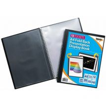 Zoro Select - Tige A4 Fold Back Display Book 12 Pocket Black - Black