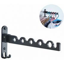 Tige de séchage multifonctionnelle murale à poinçon libre avec cintre unique et vague de sable brillante adaptée à un usage domestique