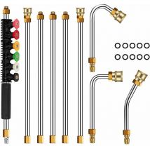 Tige d'extension de nettoyeur haute pression, 4000PSI nettoyeurs haute pression pointes de lance de remplacement télescopiques outils de nettoyage
