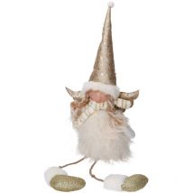 Ange assis en tissu doré cm24x13h70