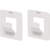 Tiger - Open Gancio (set da 2), Acciaio Inox, Bianco, 5 x 5 x 1,3 cm