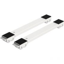 2er Set Moblies Transportrollen – Unterfahrgestell für Waschmaschine, Kühlschrank, Wäschetrockner, Gefrierschrank bis 300 kg, mit 24 Rollen, Bremse,