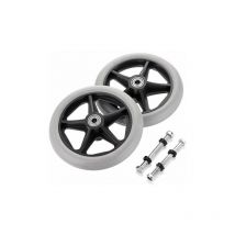 2PCS de 6 pouces Roue en Caoutchouc de Remplacement pour Fauteuil Roulant Roues avant Rollator Walker Roulettes de Remplacement Antidérapantes