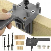 Tigrezy - 41 pcs Gabarits de Perçage Cheville Gabarit de Percage Tourillon Kit Gabarait de Goujon Menuiserie à Trou Droit avec Centreur Tourillon