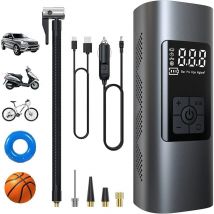 Tigrezy - 6000mAh Mini Pompe à Air Électrique, Compresseur à Air Portatif Gonfleur Pneus sans Fil 150PSI avec écran lcd Numérique, Pompe a Velo