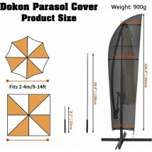 Tigrezy Cantilever Parasol Cover with Air Vents, Waterproof, Windproof, Anti-UV, Heavy Duty 210D Oxford Fabric Parasol Protective Cover with
