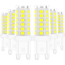 Tigrezy G9 Led-leuchtmittel, 5 W, Entspricht 40 W Halogenlampe, Weiß, 6000 K, Flimmerfrei, Energiesparend, Nicht Dimmbar (6 Stück) [energieklasse E]