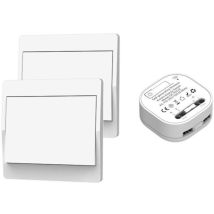 Tigrezy - Interrupteur sans Fil, sans Pile, télécommande Murale Va et Vient, Interrupteur Mural Auto alimenté, sans câblage, émetteur pour Panneau