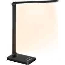 Led Desk Lamp, Dimmable Table Lamps 10 Brightness Levels 5 Color Modes, Eye Protection Touch Control, with usb Port/Timer Function Foldable/Rotatable