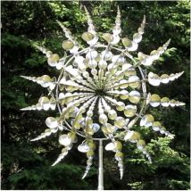 Tigrezy - Moulin à Vent en métal de décoration de Jardin avec Piquet de Jardin en métal pour Le Jardin Moulin à Vent Magique en Métal pour Jardin,