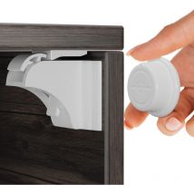 Serrure de sécurité enfant magnétique de sécurité enfant,12 serrures et 3 clés, Serrure de sécurité pour armoire invisible 3M pour le collage,