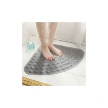 Tigrezy - Tapis Douche Antiderapant Tapis de Douche pvc, Tapis de Baignoire Angle pour Douche Salle de Bain Triangulaire ou Baignoire 54x54 cm(Gris)