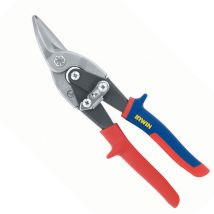 Nusac - Tijera corta chapa 101 irwin, corte recto y a la izquierda, herramienta manual de precisión para metal, diseño ergonómico, factor de forma