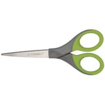 Q-connect - Kf03986 Tijera De Escritorio Y Manualidades Tijeras De Manualidades, Tijeras De Oficina Corte Recto Verde, Gris, Metálico