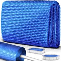 Bâche à Bulles pour Piscine rectangulaire 300 x 200 cm Bâche Solaire de 120 μm d'épaisseur Découpe individuelle Chauffage de Piscine pour Eau Chaude
