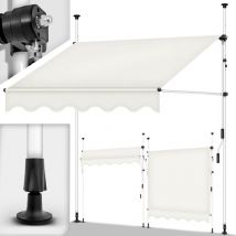 tillvex Store Banne Manuel Beige 350cm rétractable avec manivelle pour Le Balcon Marquise de terrasse sans percement Marquise Soleil de Balcon auvent