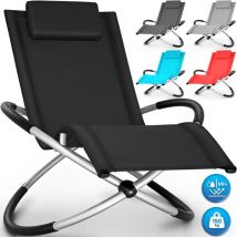 Tillvex - Chaise Longue de Jardin Anthracite pour la Relaxation Fauteuil Pliant Résistante aux Intempéries Charge de 180KG Thermoactive
