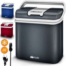 Glacière électrique 24L (Rouge) Mini-frigidaire 230 v et 12 v pour camping avec voiture refroidit et réchauffe Mode éco - Tillvex