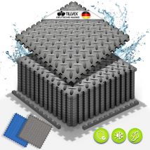 Pool Bodenschutzmatte Blau - 36 Stück Unterlegmatte für Pool & Planschbecken Poolmatte Bodenmatte Outdoor Poolunterlage Bodenschutz Matten